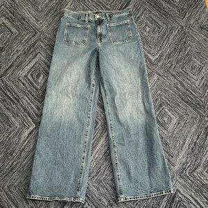 J.Crew Full Length Wide-Leg All Day Stretch Jeans 29 Navy Inlet Wash